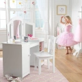 KIDKRAFT DREWNIANA TOALETKA DELUXE Z KRZESEŁKIEM DLA DZIEWCZYNKI 13018