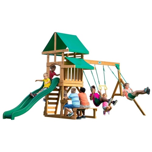 Backyard Discovery Belmont drewniany plac zabaw 6w1 wykonany z drewna cedrowego
