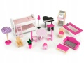 ECOTOYS DREWNIANY DOMEK DLA LALEK XXL Z WINDĄ I ZJEŻDŻALNIĄ TL49059
