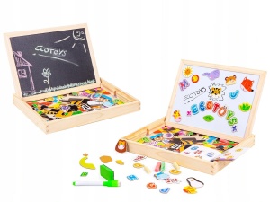 ECOTOYS DREWNIANA TABLICA EDUKACYJNA MAGNETYCZNA KREDOWA HM3011271