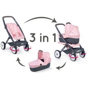 SMOBY MAXI-COSI QUINNY WÓZEK DLA LALEK 3w1 GONDOLA SPACERÓWKA I WÓZEK GŁĘBOKI 253117
