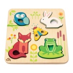 TENDER LEAF TOYS DREWNIANA UKŁADANKA SENSORYCZNA - ZWIERZĘTA NA ŁĄCE TL8417