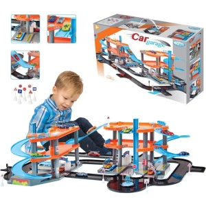 MOCHTOYS GARAŻ 3 POZIOMOWY + ZNAKI + AUTKO 11609