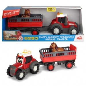 DICKIE ABC TRAKTOR MASSEY FERGUSON Z PRZYCZEPKĄ I KONIEM 4115002