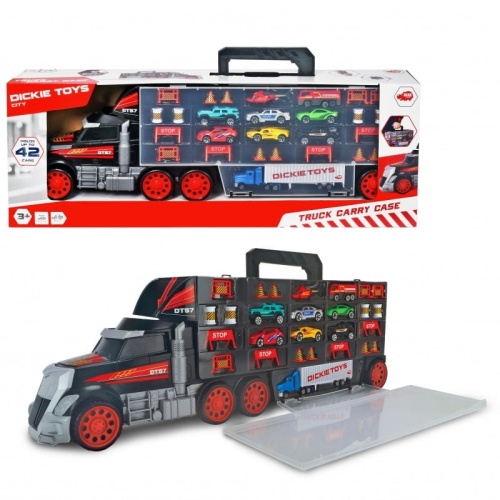 DICKIE SAMOCHÓD TRANSPORTER Z AUTKAMI I WALIZKA 2w1 3749023