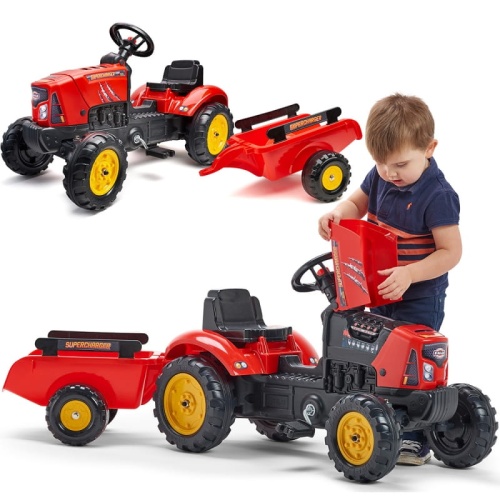 FALK TRAKTOR NA PEDAŁY Z PRZYCZEPĄ SUPERCHARGER CZERWONY OD 2 LAT 2030AB