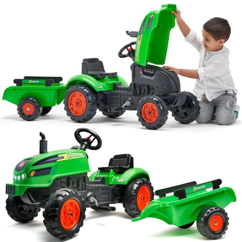 FALK TRAKTOR NA PEDAŁY Z PRZYCZEPĄ X TRACTOR ZIELONY 2-5 LAT 2048AB