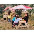 CLASSIC WORLD EDU DREWNIANY STOLIK PIKNIKOWY Z PARASOLEM CW54594
