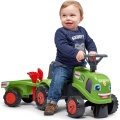 FALK BABY JEŹDZIK TRAKTOREK CLAAS ZIELONY Z PRZYCZEPKĄ OD 12 M-CY 212C