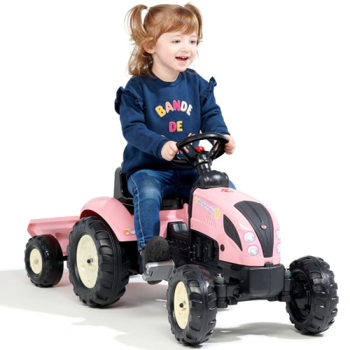 FALK TRAKTOR NA PEDAŁY Z PRZYCZEPĄ COUNTRY STAR RÓŻOWY OD 2 LAT 2056L