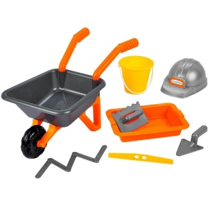 ECOIFFIER ZESTAW BUDOWNICZEGO TACZKA Z AKCESORIAMI 8EL. 496