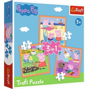 TREFL PUZZLE 3w1 POMYSŁOWA ŚWINKA PEPPA 34852