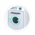 ECOTOYS DREWNIANA KUCHNIA DLA DZIECI Z PRALKĄ I AKCESORIAMI 7258