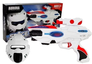 Kosmiczny pistolet laserowy z maską Space