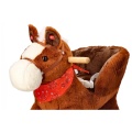 ADAM TOYS BRĄZOWY KONIK NA BIEGUNACH Z FOTELIKIEM OD 10 M-CY