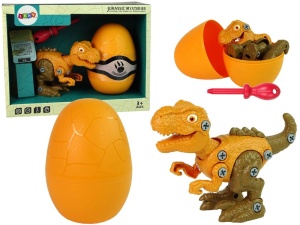 ZESTAW DO ZŁOŻENIA DINOZAUR W JAJKU TYRANOZAUR DIY ŚRUBOKRĘT POMARAŃCZOWY