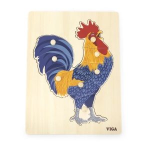 VIGA DREWNIANE PUZZLE NA PODKŁADCE Z UCHWYTAMI KOGUT 44610