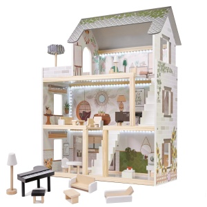 LULILO DOMEK DLA LALEK DREWNIANY FLORO BOHO LED 78 CM
