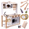 LULILO KUCHNIA DREWNIANA MDF DLA DZIECI KUKETO 85 CM Z AKCESORIAMI