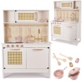 LULILO KUCHNIA DREWNIANA MDF DLA DZIECI RETRO BOHO 100 CM Z AKCESORIAMI