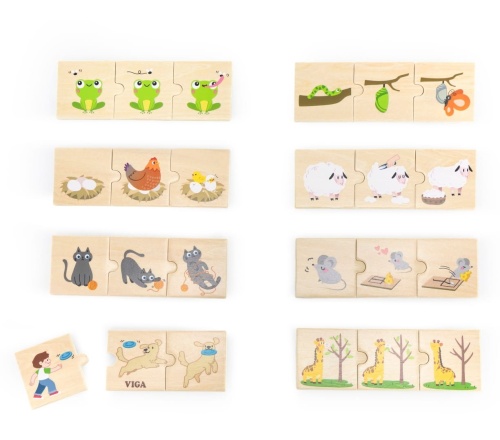 VIGA ZESTAW PUZZLI Z SEKWENCJAMI LOGICZNYMI - ZWIERZĘTA 44751