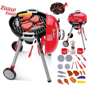 GRILL OGRODOWY DLA DZIECI ZE ŚWIATŁEM DŹWIĘKIEM I AKCESORIAMI