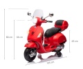 MILLY MALLY SKUTER NA AKUMULATOR DLA DZIECI VESPA GTS SUPER RED