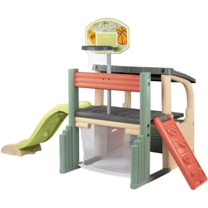 SMOBY LIFE WIELOFUNKCYJNY PLAC ZABAW DOMEK ZJEŻDŻALNIA KOSZYKÓWKA 840206