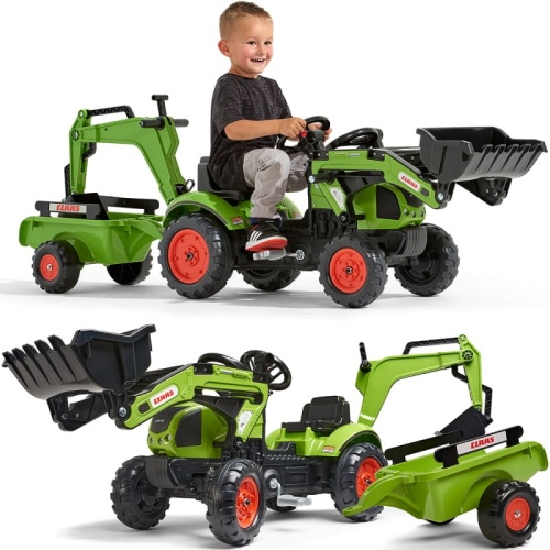 FALK TRAKTOR NA PEDAŁY Z PRZYCZEPĄ, ŁYŻKĄ I ŁADOWARKĄ CLAAS ARION 2-5 LAT 2040N