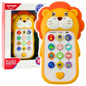 INTERAKTYWNY TELEFON EDUKACYJNY DLA MALUCHA DŹWIĘKI MELODIE LEW