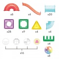 WOOPIE Klocki Magnetyczne Konstrukcyjne 3D Zestaw Edukacyjny Tor Kulkowy LED 105el.