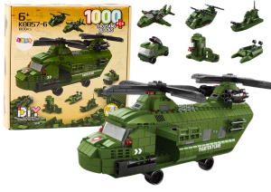 Zestaw klocków Zielony helikopter wojskowy – 1000 elementów