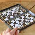 WOOPIE IQ Gra Szachy Warcaby Magnetyczne 2w1 Podróżna Kieszonkowa 10 sztuk