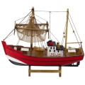 Model Kolekcjonerski Dekoracyjny Statek Kuter Rybacki Czerwony 30x26cm