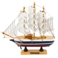 Model Kolekcjonerski Dekoracyjny Statek Żaglowiec Czarno-Biały 21x21cm