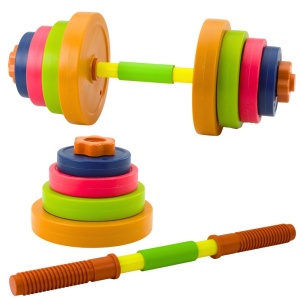 Lean Toys kolorowa sztanga dla dzieci z 8 talerzami