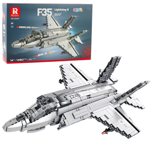 Klocki konstrukcyjne Samolot Myśliwski F-35 Lightning II Szary 1490 el.
