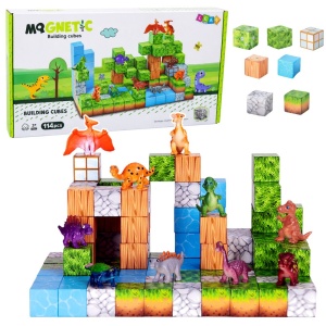 Klocki Magnetyczne Konstrukcyjne Kostki Kwadratowy Świat 3D 114 el.