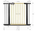 MILLY MALLY BRAMKA ZABEZPIECZAJĄCA BARIERKA Z ROZSZERZENIAMI GUARDY 104 BLACK NATURAL