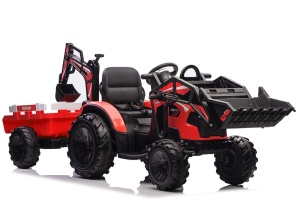 Koparka na akumulator z naczepą Lean Cars SX2068 czerwona