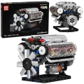 Klocki Konstrukcyjne Silnik V8 Model Mechaniczny Ruchome Tłoki 552 el.