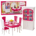 Zestaw Jadalnia Dla Lalek Stół Krzesła Kredens Zastawa