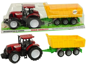 Traktor z żółtą wywrotką 50 cm Lean Toys