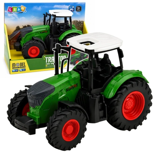 Traktor Rolniczy Farmerski Gospodarski Gumowe Koła Biało Zielony 1:24