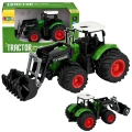 Traktor Rolniczy Farmerski Z Ładowaczem Czołowym Gumowe Koła Zielony 1:24