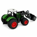 Traktor Rolniczy Farmerski Z Ładowaczem Czołowym Gumowe Koła Zielony 1:24