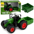 Traktor Rolniczy Farmerski Z Rozsiewaczem Nawozu Gumowe Koła Zielony 1:24
