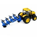 Traktor Rolniczy Z Pługiem Wieloskibowym Światła Dźwięki Żółty 1:24