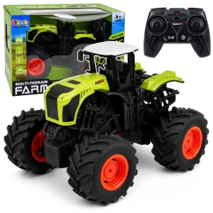 Wysoki traktor rolniczy RC zielony ze światłami i dźwiękami 1:16