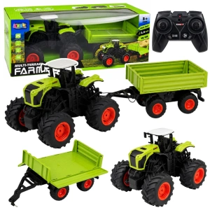 Wysoki traktor rolniczy RC 1:16 z przyczepą wywrotką